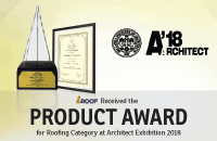 Product Award for Roofing Category at Architect 2018